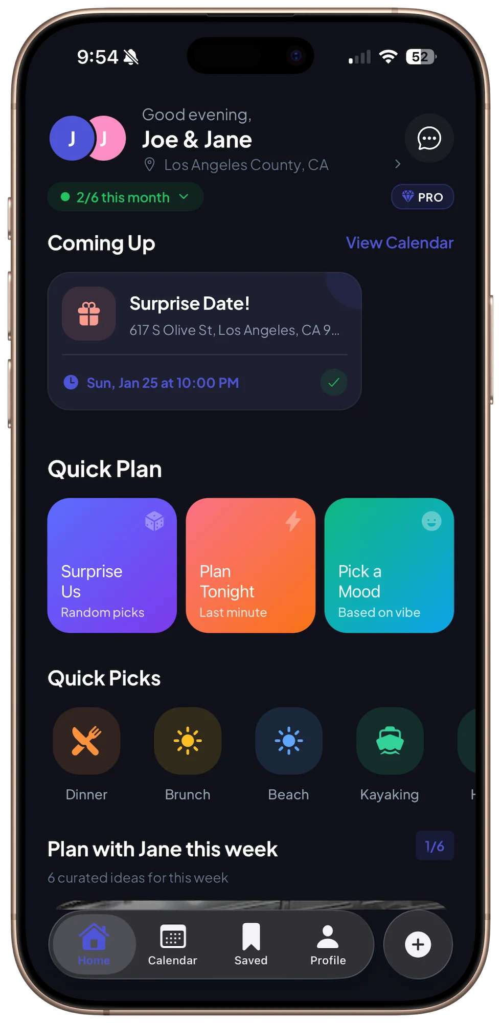 DateMore App Home Screen
